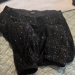 LOFT Black Sequin Pants size Large